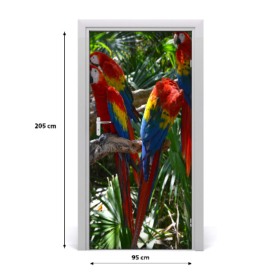 Samolepiace fototapety na dvere papagáj ara