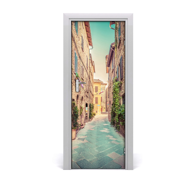 Fototapeta samolepiace na dvere talianskej uličky