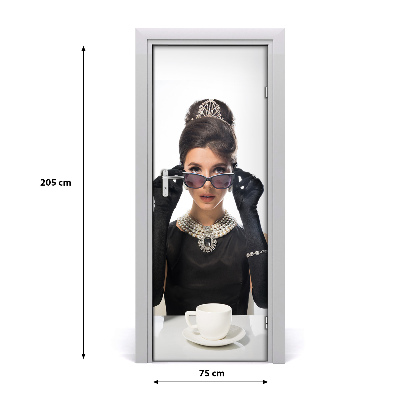 Fototapeta na dvere žena okuliare