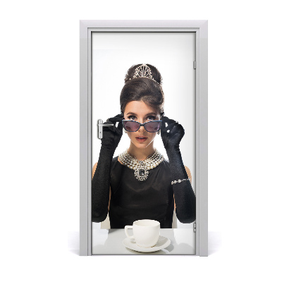 Fototapeta na dvere žena okuliare