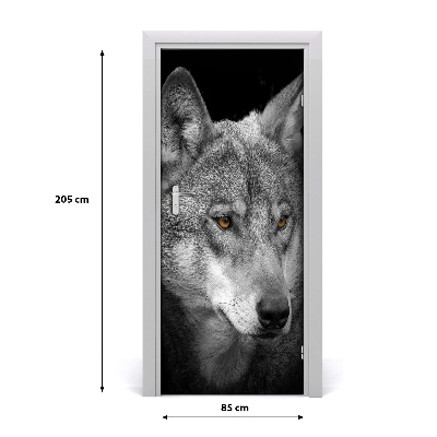 Samolepiace fototapety na dvere vlk portrét