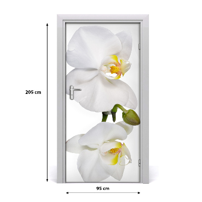 Samolepiace fototapety na dvere biela orchidea