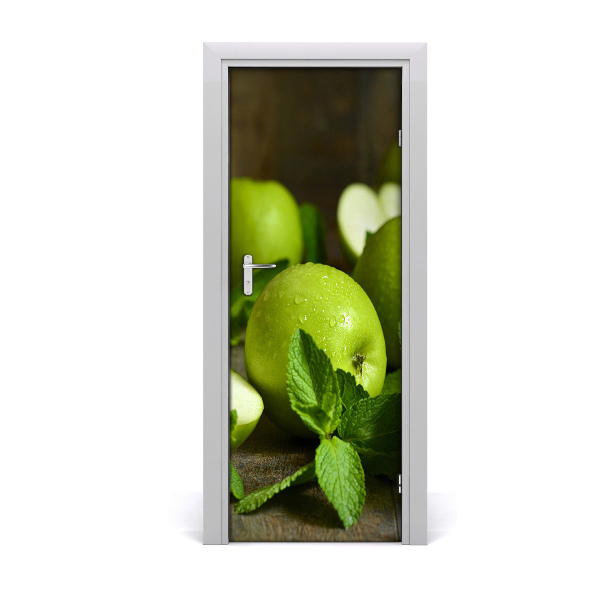 Samolepiace fototapety na dvere zelená jablká