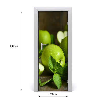 Samolepiace fototapety na dvere zelená jablká