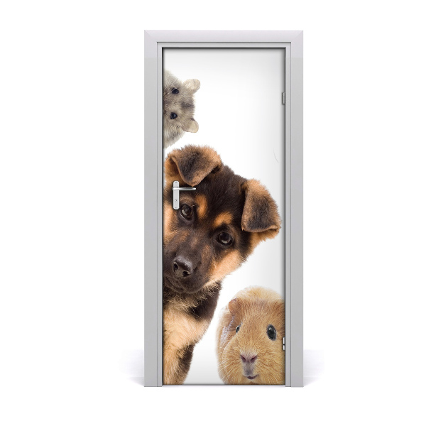 Samolepiace fototapety na dvere domáce zvieratá