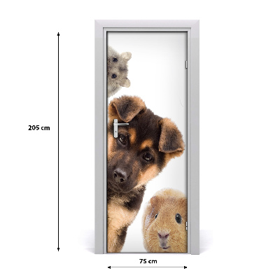Samolepiace fototapety na dvere domáce zvieratá