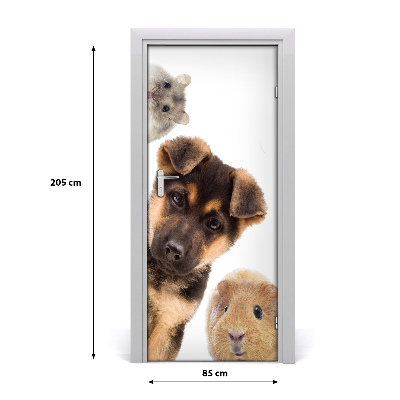 Samolepiace fototapety na dvere domáce zvieratá