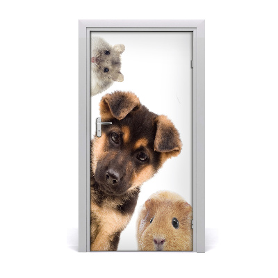 Samolepiace fototapety na dvere domáce zvieratá