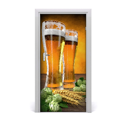 Fototapeta na dvere samolepiace dva poháre piva