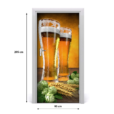Fototapeta na dvere samolepiace dva poháre piva