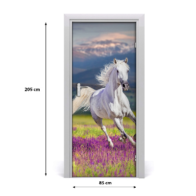 Samolepiace fototapety na dvere biely kôň