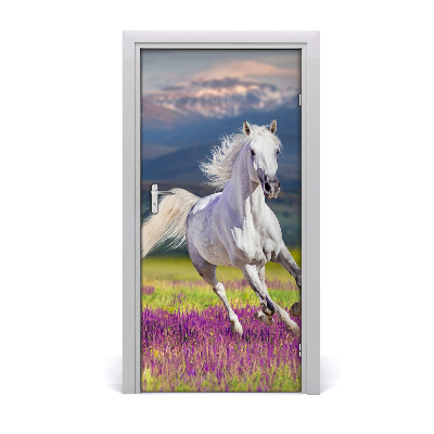 Samolepiace fototapety na dvere biely kôň