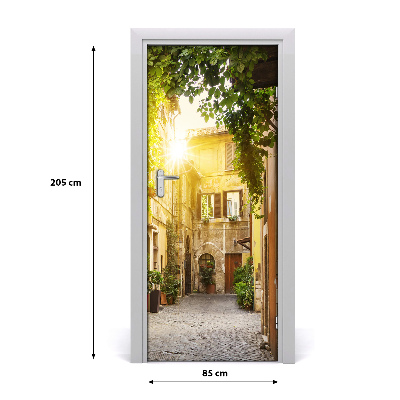 Fototapeta samolepiace na dvere talianskej uličky