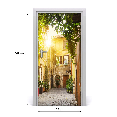 Fototapeta samolepiace na dvere talianskej uličky