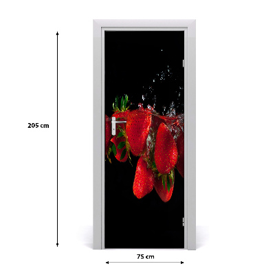 Fototapeta na dvere samolepiace jahody vo vode