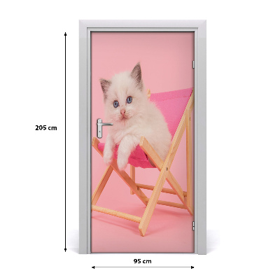 Samolepiace fototapety na dvere Mačka na lehátku