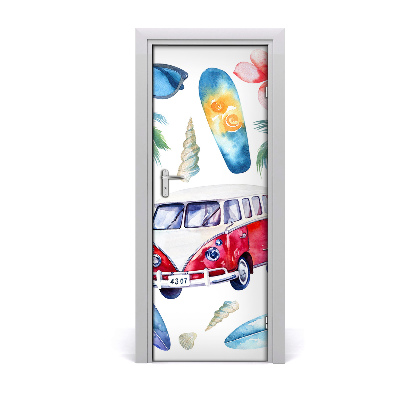 Samolepiace fototapety na dvere surferská sada