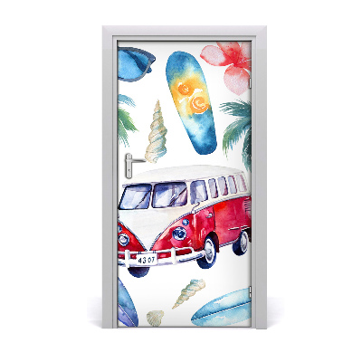 Samolepiace fototapety na dvere surferská sada