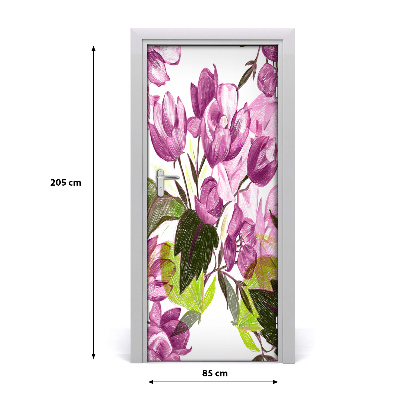 Samolepiace fototapety na dvere fialové kvety