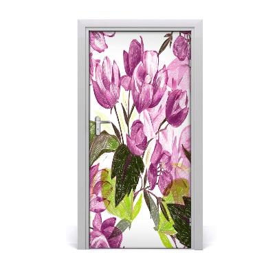 Samolepiace fototapety na dvere fialové kvety