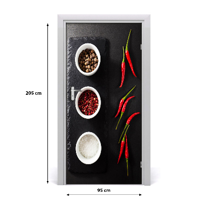 Fototapeta dvere samolepiace korenie a paprika