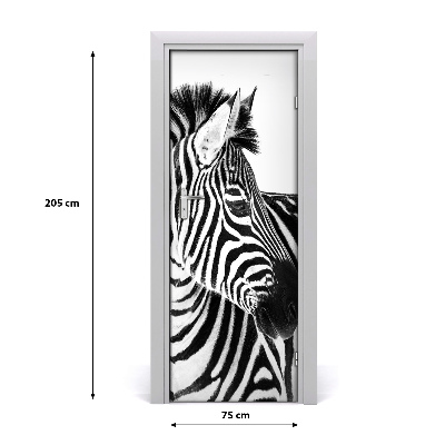 Samolepiace fototapety na dvere Zebra v snehu