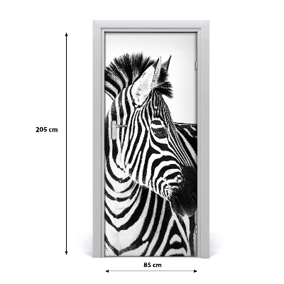 Samolepiace fototapety na dvere Zebra v snehu