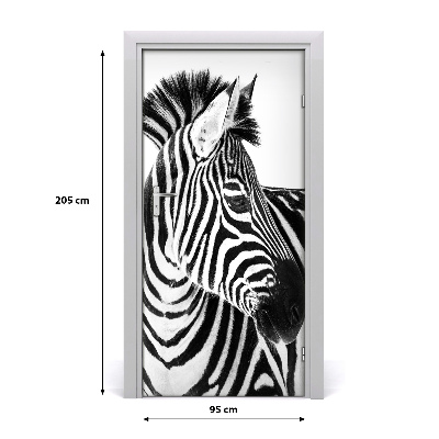 Samolepiace fototapety na dvere Zebra v snehu