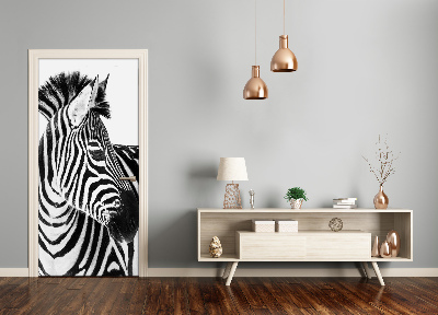 Samolepiace fototapety na dvere Zebra v snehu