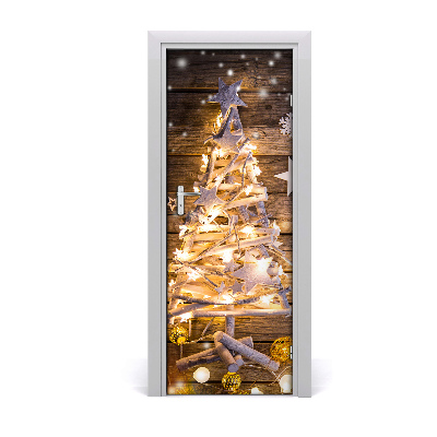 Samolepiace fototapety na dvere Sviečka vianočné stromček