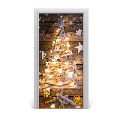 Samolepiace fototapety na dvere Sviečka vianočné stromček