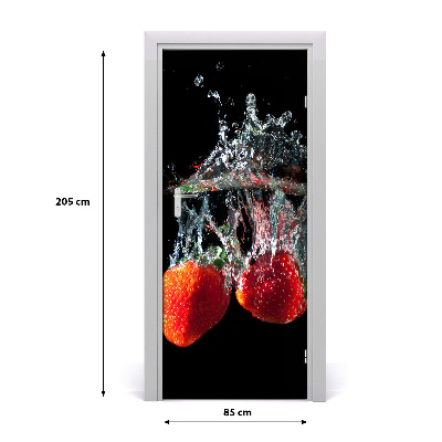 Fototapeta na dvere samolepiace jahody pod vodou
