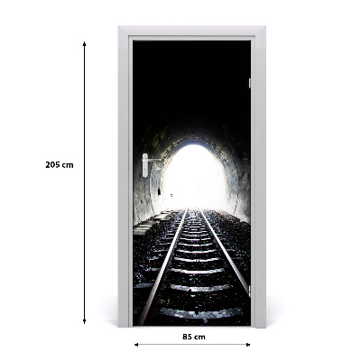 Fototapeta samolepiace dvere koľaje tunel