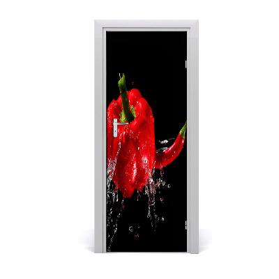 Fototapeta na dvere samolepiace dve papriky