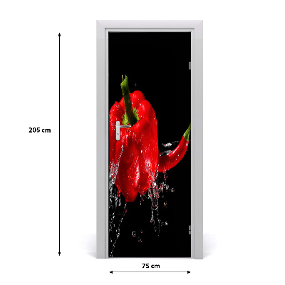 Fototapeta na dvere samolepiace dve papriky