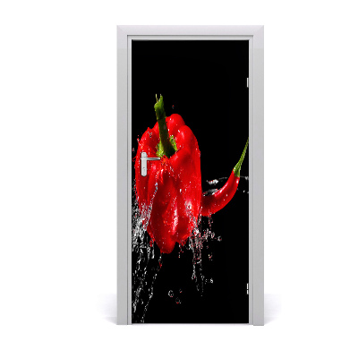 Fototapeta na dvere samolepiace dve papriky