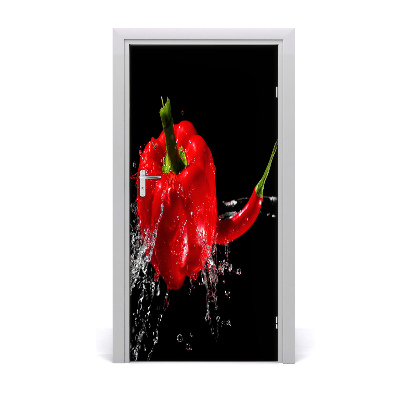 Fototapeta na dvere samolepiace dve papriky