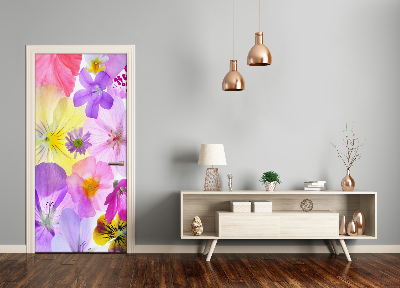 Fototapeta na dvere farebné kvety