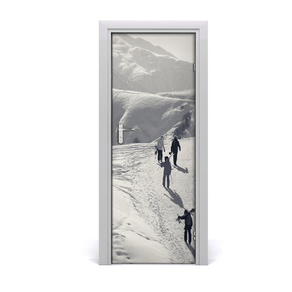 Fototapeta na dvere ľudia lyžiarov