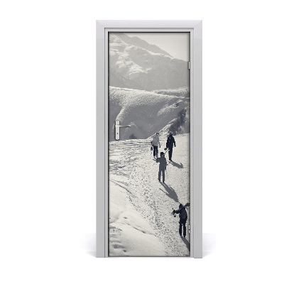 Fototapeta na dvere ľudia lyžiarov