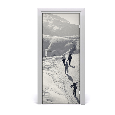 Fototapeta na dvere ľudia lyžiarov