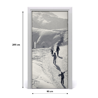 Fototapeta na dvere ľudia lyžiarov
