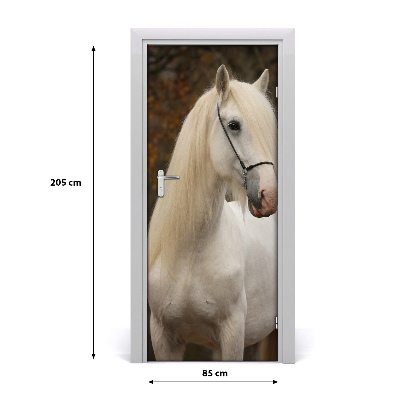 Samolepiace fototapety na dvere biely kôň
