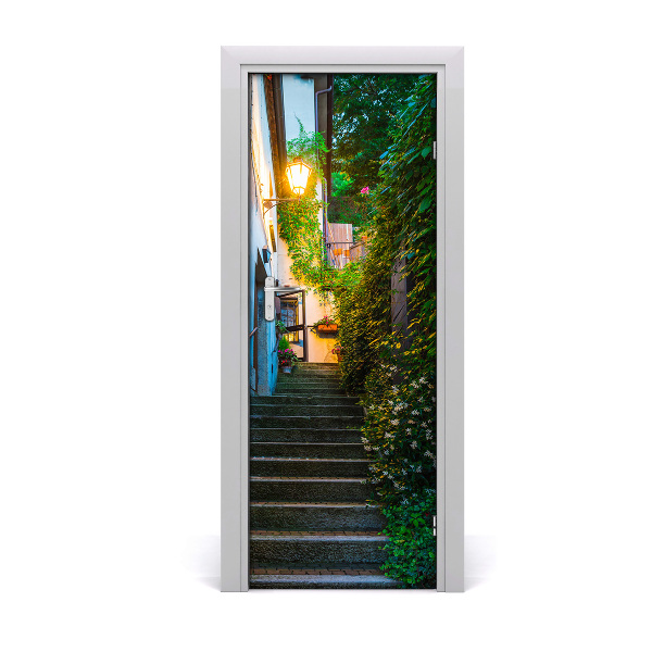 Fototapeta samolepiace dvere staré mesto schody
