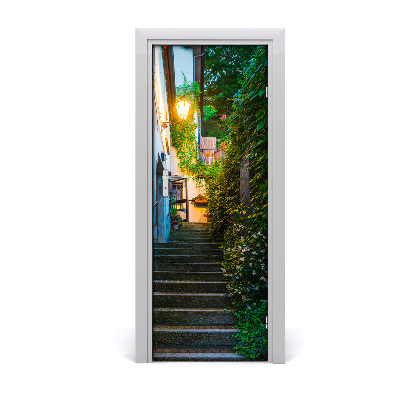 Fototapeta samolepiace dvere staré mesto schody