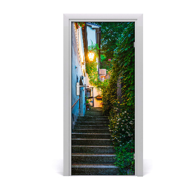 Fototapeta samolepiace dvere staré mesto schody