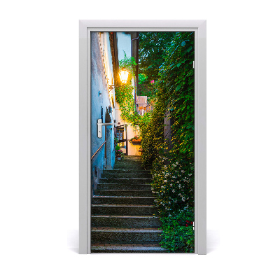 Fototapeta samolepiace dvere staré mesto schody