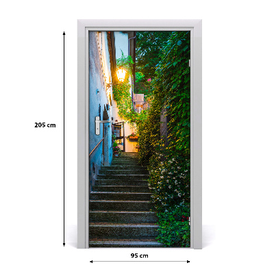 Fototapeta samolepiace dvere staré mesto schody