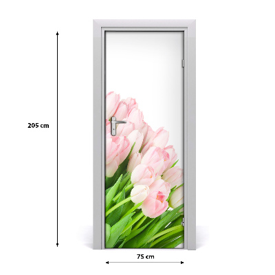 Fototapeta na dvere ružové tulipány