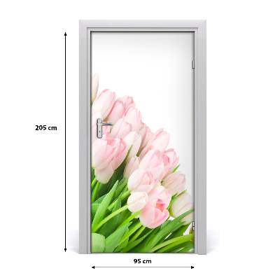Fototapeta na dvere ružové tulipány
